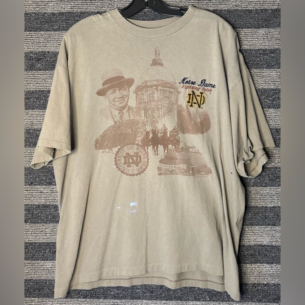 Vintage 90’s Notre Dame Fighting Irish Knute Rockne Single Stitch T-Shirt XL